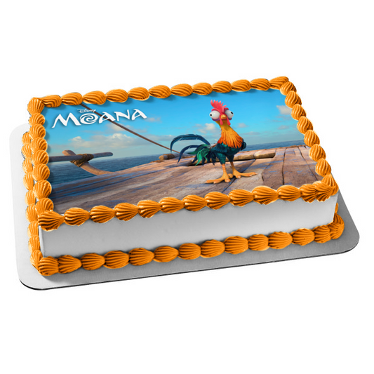 Decoración comestible para tarta con diseño de gallo Heihei de Moana de Disney, imagen ABPID15000 