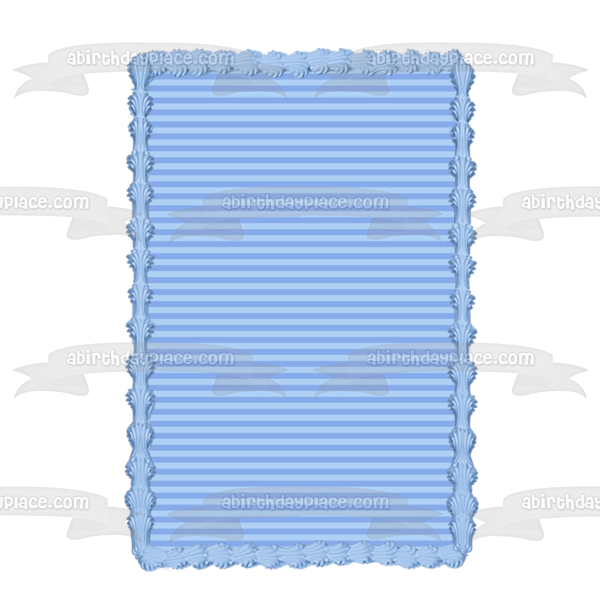 Horizontal Stripes Pattern Blue and Light Blue Edible Cake Topper Image ABPID13450