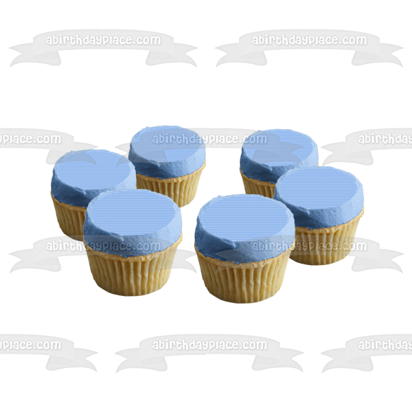 Horizontal Stripes Pattern Blue and Light Blue Edible Cake Topper Image ABPID13450