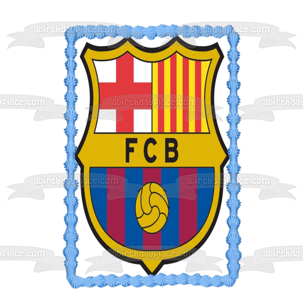 Adorno comestible para tarta con el logotipo del Barça del Fcb Barcelona, ​​imagen ABPID15021 