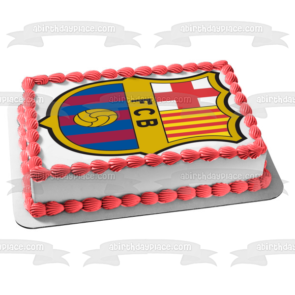 Adorno comestible para tarta con el logotipo del Barça del Fcb Barcelona, ​​imagen ABPID15021 