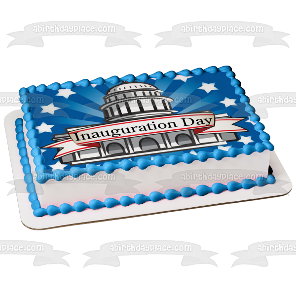 Presidential Inauguration Day White House Stars Edible Cake Topper Image ABPID13458