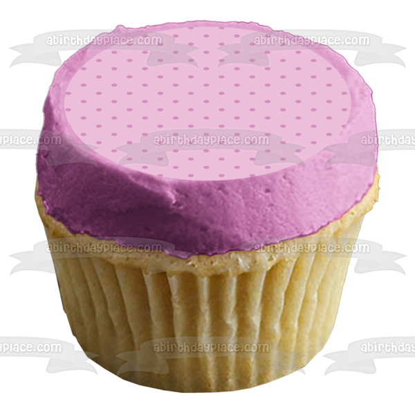 Adorno comestible para tarta con fondo morado claro con lunares diagonales morados, imagen ABPID13470 