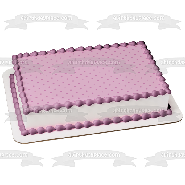 Adorno comestible para tarta con fondo morado claro con lunares diagonales morados, imagen ABPID13470 