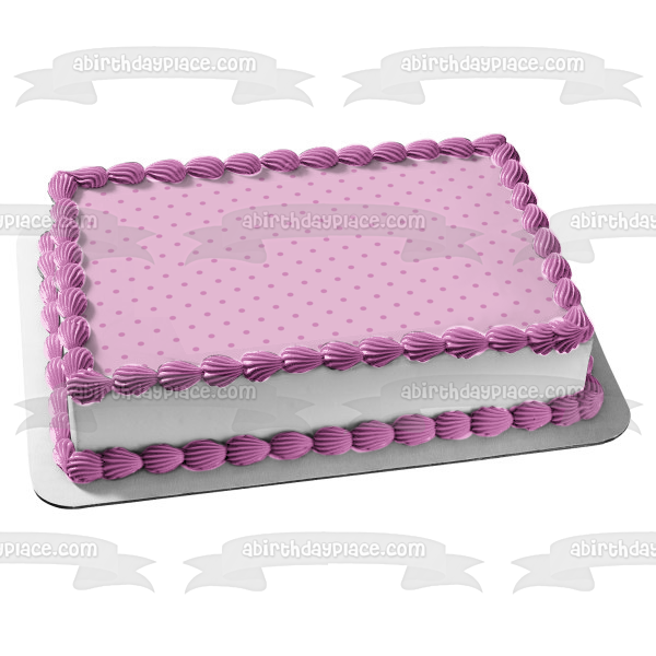 Adorno comestible para tarta con fondo morado claro con lunares diagonales morados, imagen ABPID13470 