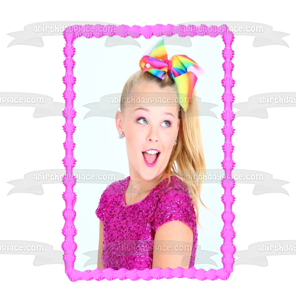 Jojo Siwa Joelle Joanie Siwa Rainbow Hairbow Adorno comestible para tarta Imagen ABPID15090 