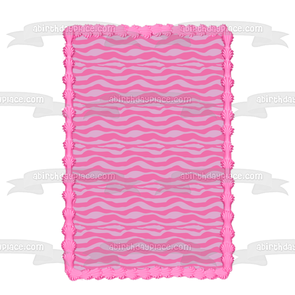 Zebra Pattern Pink Purple Edible Cake Topper Image ABPID13493