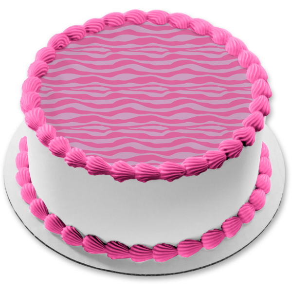 Zebra Pattern Pink Purple Edible Cake Topper Image ABPID13493