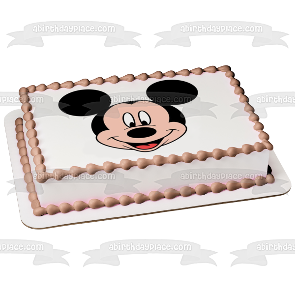 Disney Mickey Mouse Face Edible Cake Topper Image ABPID15339