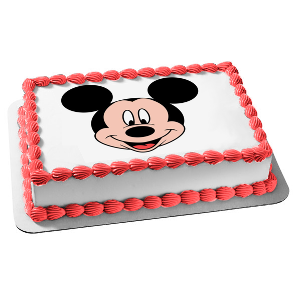 Disney Mickey Mouse Face Edible Cake Topper Image ABPID15339