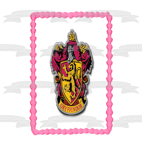 Harry Potter Hogwarts Gryffindor Crest Edible Cake Topper Image ABPID15166