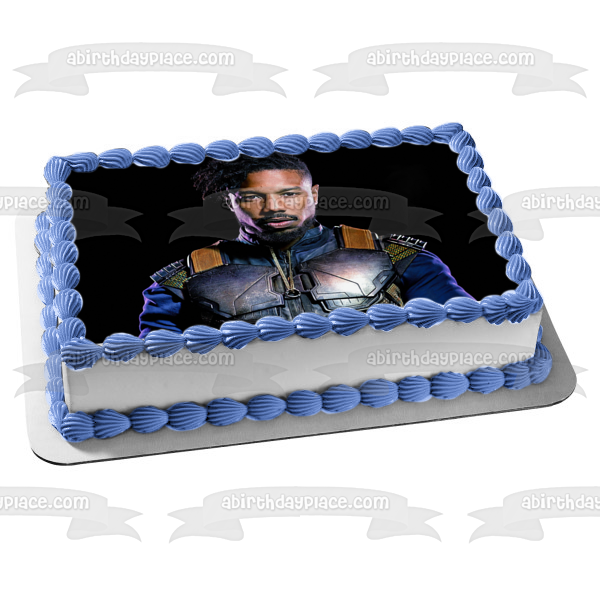 Black Panther Killmonger Black Background Edible Cake Topper Image ABPID15219