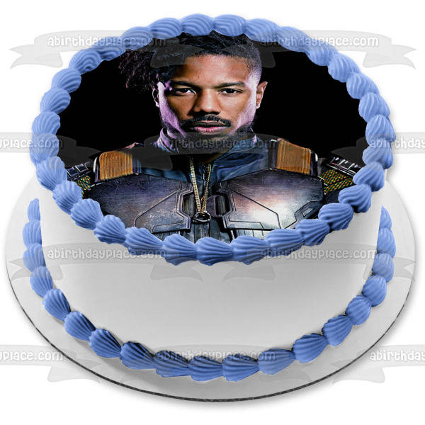 Black Panther Killmonger Black Background Edible Cake Topper Image ABPID15219