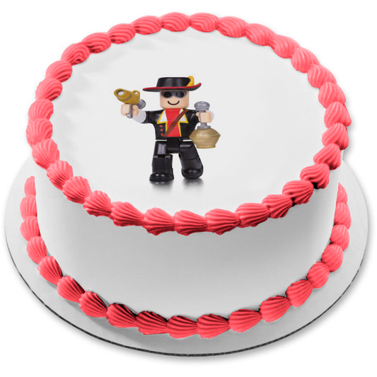 Roblox Oyuncakları Shooting Gold Gun Edible Cake Topper Image ABPID15515