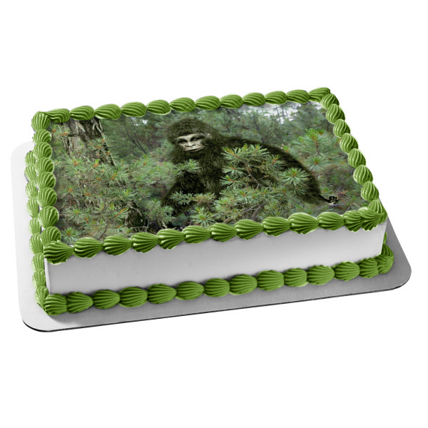 Brown Bigfoot Trees Bushes Edible Cake Topper Image ABPID15522