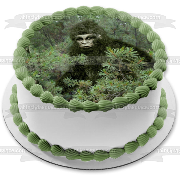 Brown Bigfoot Trees Bushes Edible Cake Topper Image ABPID15522