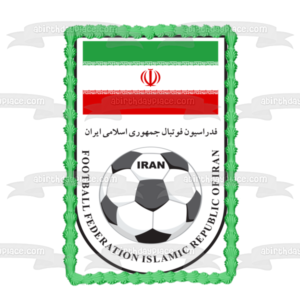 Iran National Football Team Logo Edible Cake Topper Image ABPID20617