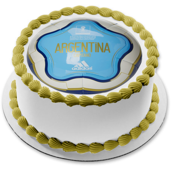 Argentina National Football Team Soccer Ball Edible Cake Topper Image ABPID20623