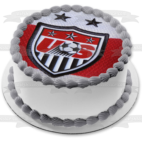 Adorno comestible para tarta con el logotipo de la camiseta de fútbol femenina de EE. UU. 2015 ABPID20632 