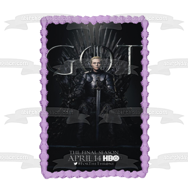 Game of Thrones Iron Throne Brienne of Tarth Edible Cake Topper Image ABPID21745