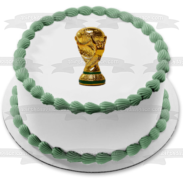 2014 Soccer World Cup Trophy Edible Cake Topper Image ABPID20648