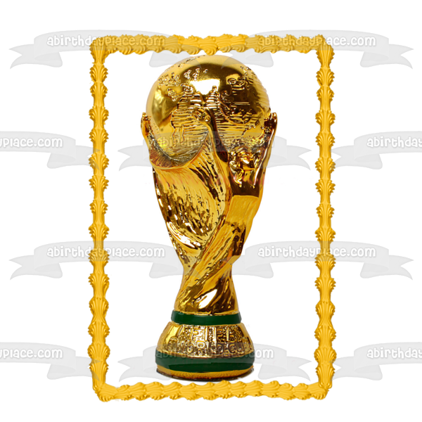 2014 Soccer World Cup Trophy Edible Cake Topper Image ABPID20648