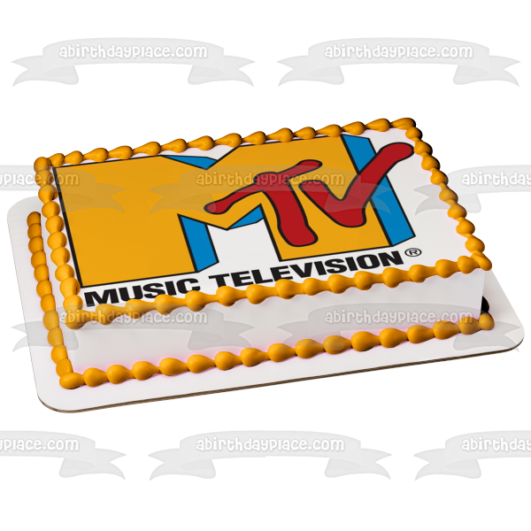 Imagen comestible para decoración de tarta con logotipo de Mtv, música, televisión, ABPID21775 