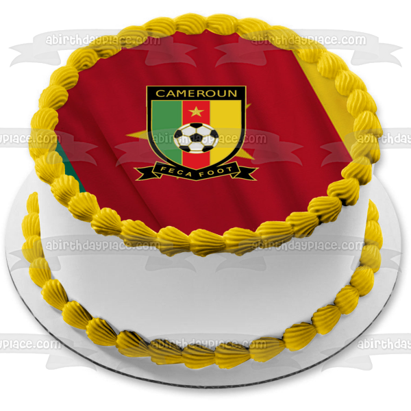 Imagen comestible para tarta con bandera del equipo nacional de fútbol de Camerún ABPID20660 