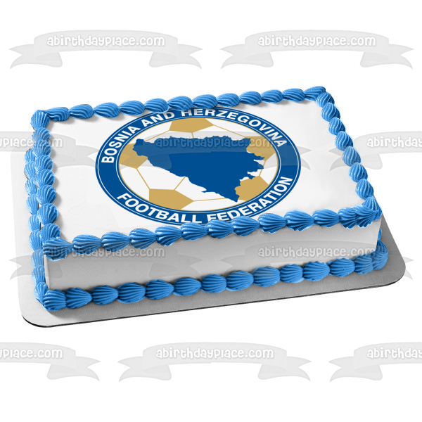 Bosnia and Herzegovina National Football Federation Team Logo Edible Cake Topper Image ABPID20664