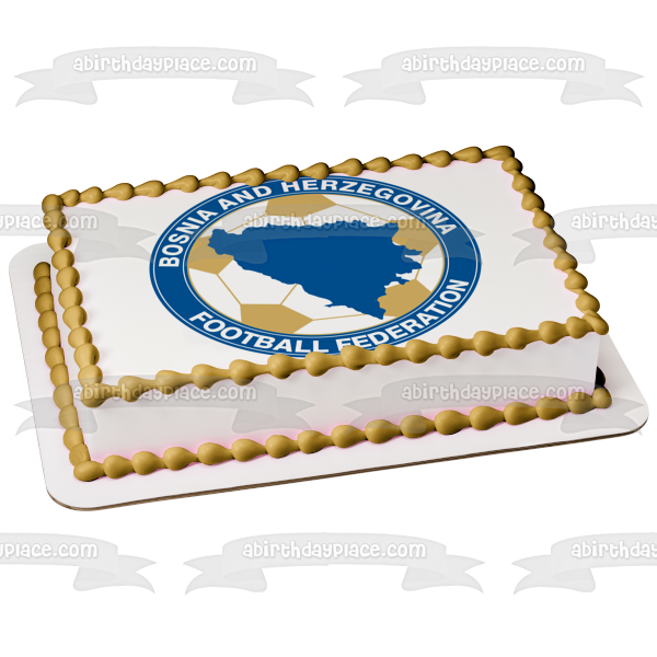 Bosnia and Herzegovina National Football Federation Team Logo Edible Cake Topper Image ABPID20664