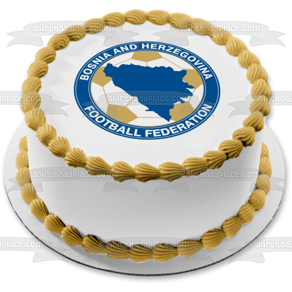 Bosnia and Herzegovina National Football Federation Team Logo Edible Cake Topper Image ABPID20664