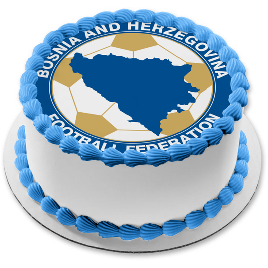 Bosnia and Herzegovina National Football Federation Team Logo Edible Cake Topper Image ABPID20664