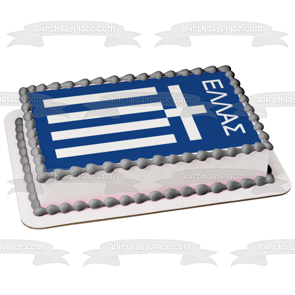 Greece National Football Team Logo Edible Cake Topper Image ABPID20666