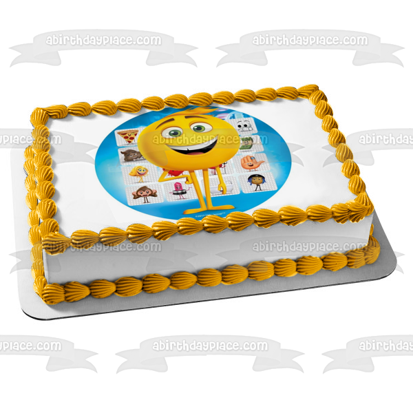 The Emoji Movie Surtido Emojis Poo Pizza Gene Jailbreak Hi-5 Mary Meh Edible Cake Topper Imagen ABPID21783 