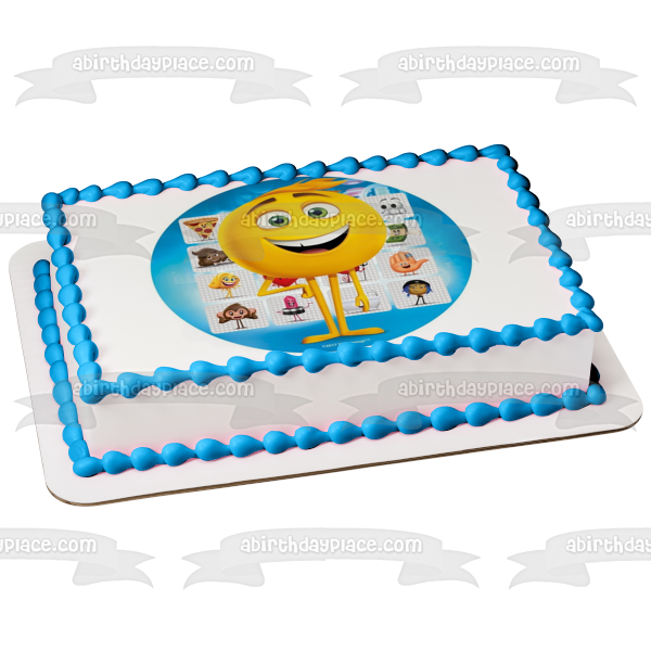 The Emoji Movie Surtido Emojis Poo Pizza Gene Jailbreak Hi-5 Mary Meh Edible Cake Topper Imagen ABPID21783 