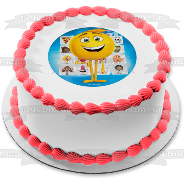 The Emoji Movie Surtido Emojis Poo Pizza Gene Jailbreak Hi-5 Mary Meh Edible Cake Topper Imagen ABPID21783 