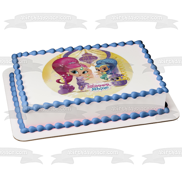 Adorno comestible para tarta con diseño de mono mascota Shimmer and Shine, imagen ABPID22027 