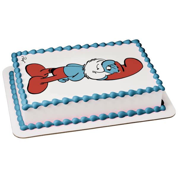 The Smurfs Papa Smurf Smiling Edible Cake Topper Image ABPID22029