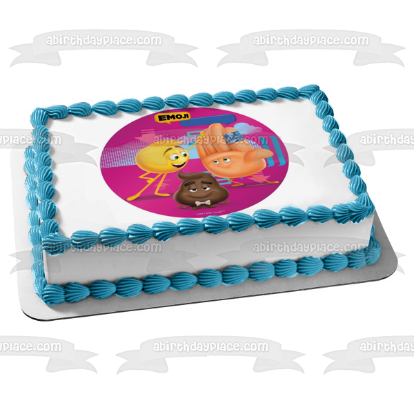 Adorno comestible para tarta con cara sonriente de Emoji High Five Pou, imagen ABPID22030 