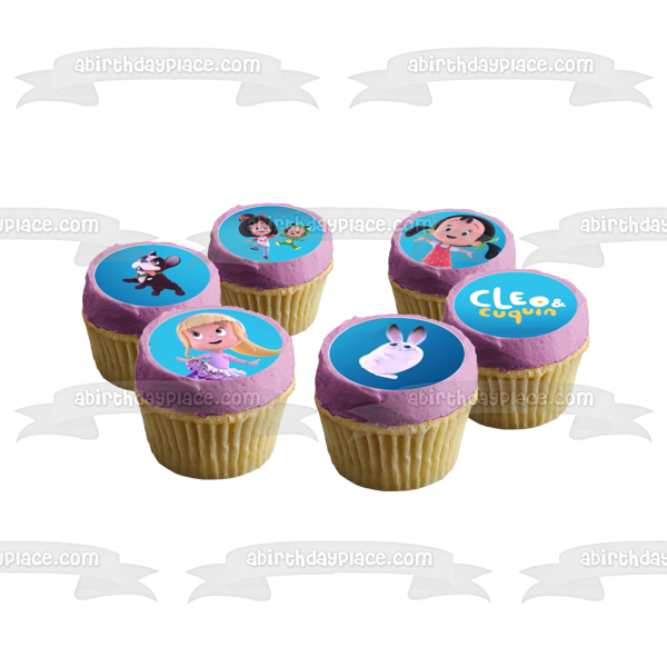 Cleo &amp; Cuquin Cleo Cuquin Tete Pelusin Colitas Maripi 24 unidades de adornos para cupcakes, adornos comestibles para cupcakes, imágenes ABPID54089 