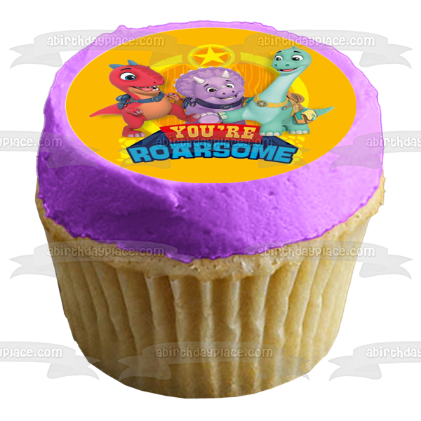 Dino Ranch You're Roarsome Jon Miguel Min Blitz Clover Tango Edible Cupcake Topper Images ABPID54082