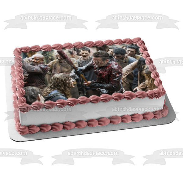 Imagen comestible para decoración de tarta de Negan Zombies de The Walking Dead ABPID22054 