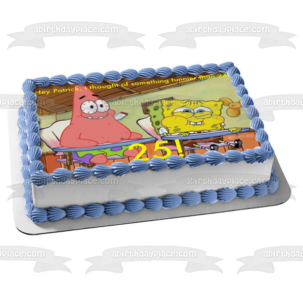 Decoración comestible para tarta de Bob Esponja y Patricio en el aula, imagen ABPID21833 