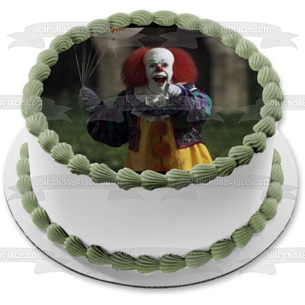 Stephen King It Pennywise Balloons Edible Cake Topper Image ABPID22091