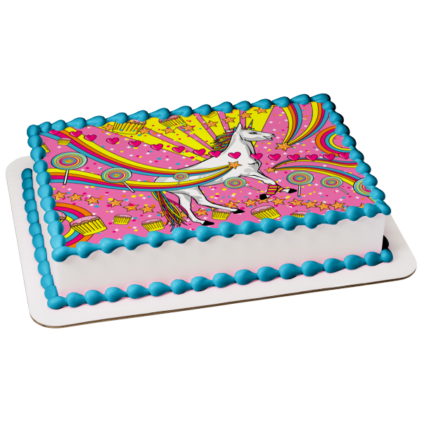 Happy Birthday Unicorn Round Cake Topper | lupon.gov.ph