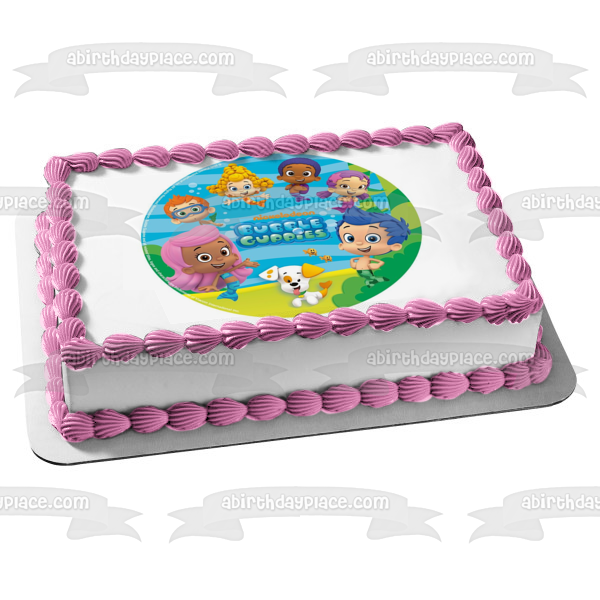 Bubble Guppies Log Gil Molly Deema Goby Oona Nonny Ocean Background Edible Cake Topper Image ABPID21904