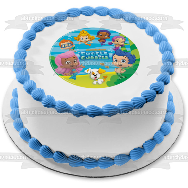 Bubble Guppies Log Gil Molly Deema Goby Oona Nonny Ocean Background Edible Cake Topper Image ABPID21904