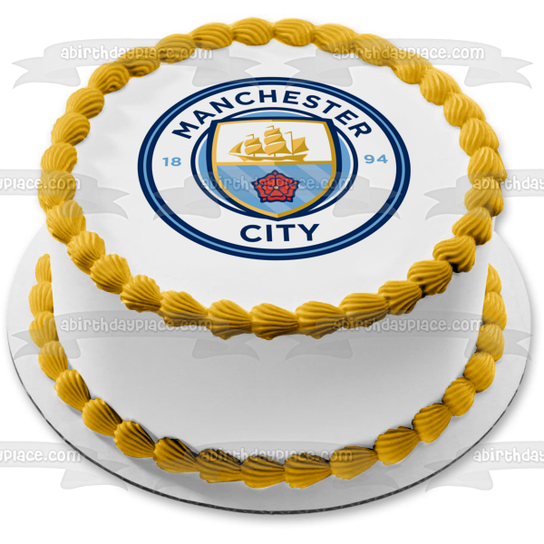 Manchester City Football Club Logo Soccer Edible Cake Topper Image ABPID22147