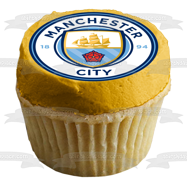 Manchester City Football Club Logo Soccer Edible Cake Topper Image ABPID22147