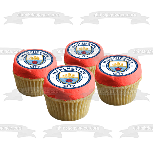 Manchester City Football Club Logo Soccer Edible Cake Topper Image ABPID22147